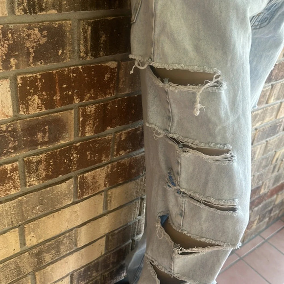 Highway Jeans Factory Distressed Ripped Light Blue Wide Leg Denim Size 3 NWT - Picture 10 of 16